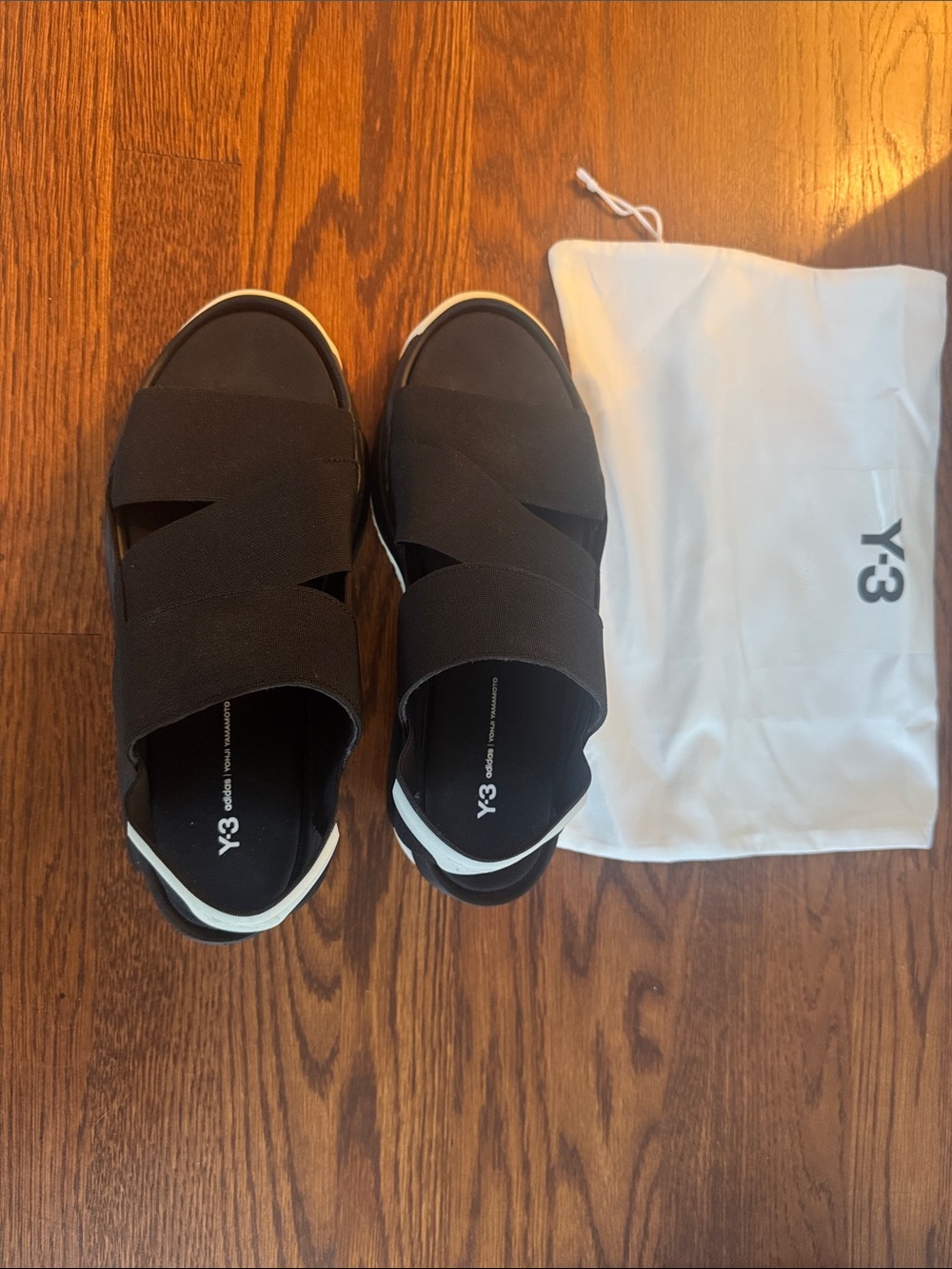 Y-3 Hokori Sandal Black Slip-On Elastic Crossover Loafers